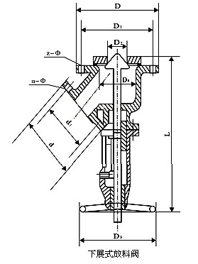 下展式搪玻璃放料阀示意图